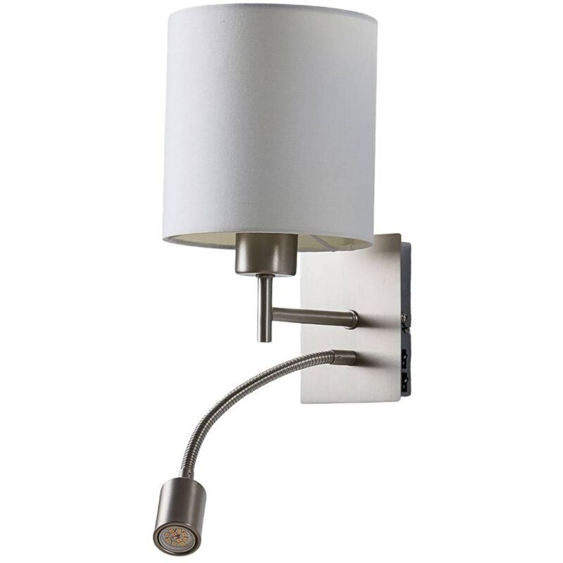 

Lámpara de pared textil Camilo con luz de lectura