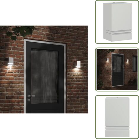Lámpara de pared - vidaXL Aplique de exterior de acero inoxidable plateado - Acero inoxidable