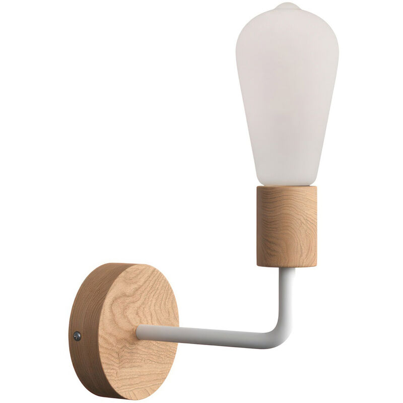 

Creative Cables - Lámpara de pared Wood de madera con tubo de extensión | Con bombilla - Neutro - Blanco - Neutro - Blanco