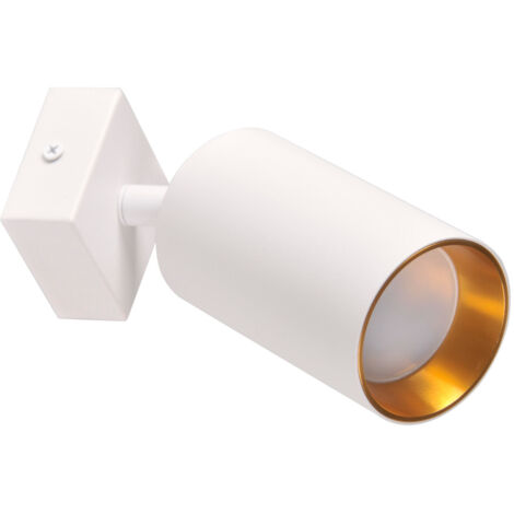 Lámpara de pared y techo 1 GU10 blanco + aro dorado MARIBEL 321190 Polux