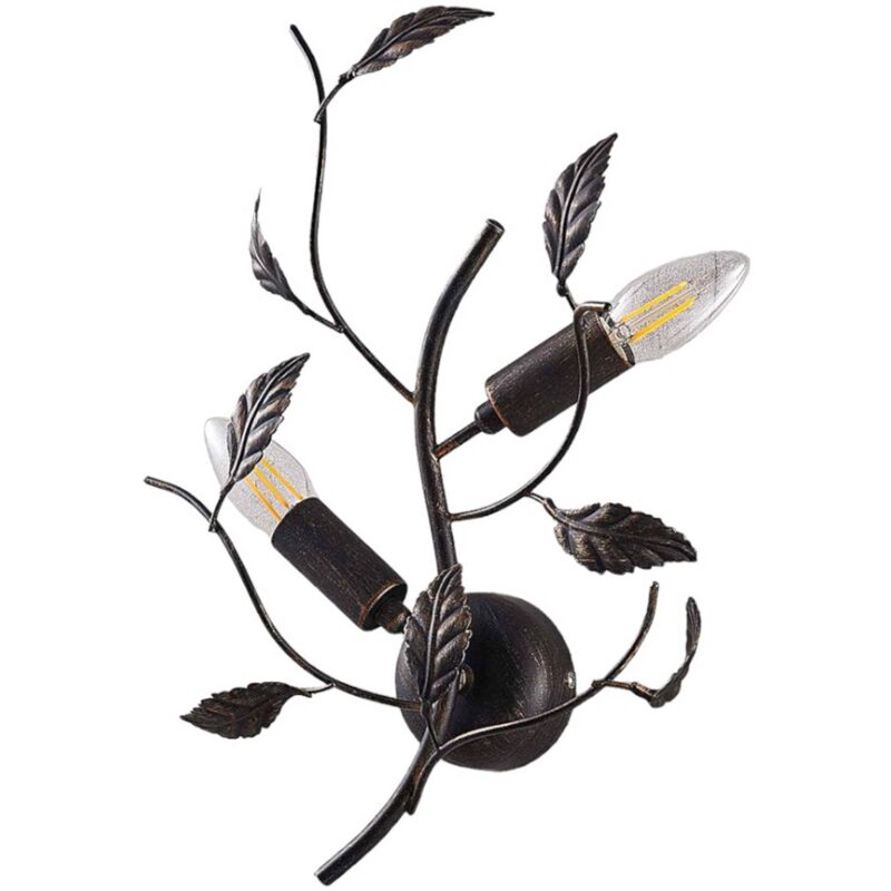 

Lindby - Lámpara de pared Yos con hojas ornamentales, metal