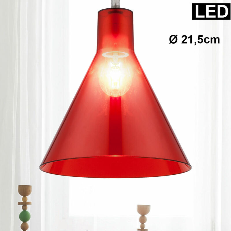 

Lámpara colgante de luz colgante de cromo para dormitorio de invitados, iluminación roja en un juego que incluye bombillas LED