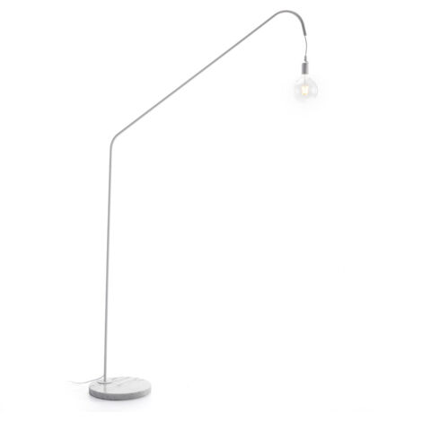 Lampara De Pie 120X35X202 Marmol Blanco/Metal Blanco