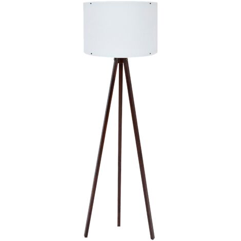 Lámpara de pie 145 cm E27 Max 45-60W Blanco Nogal
