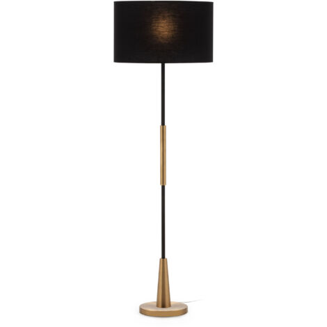 Lampara De Pie 25X25X147 Metal Dorado/Negro Sin Pantalla