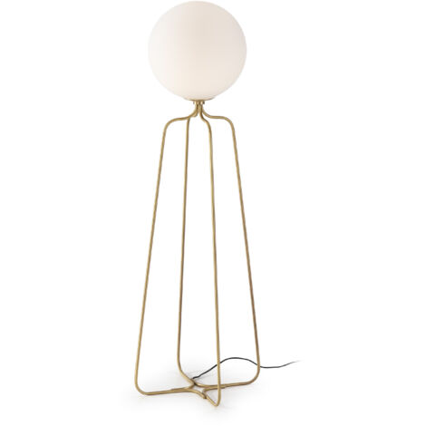 Lampara De Pie 53X53X170 Metal Dorado/Cristal Blanco
