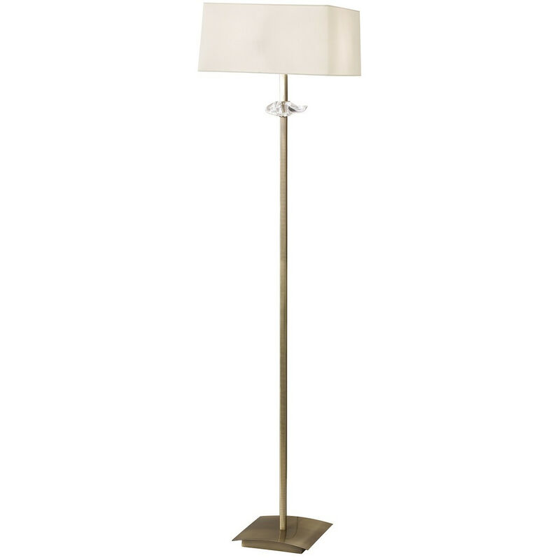 Inspired Mantra Akira Lámpara de Pie 3 Luces E27, Latón Envejecido Pantalla Crema