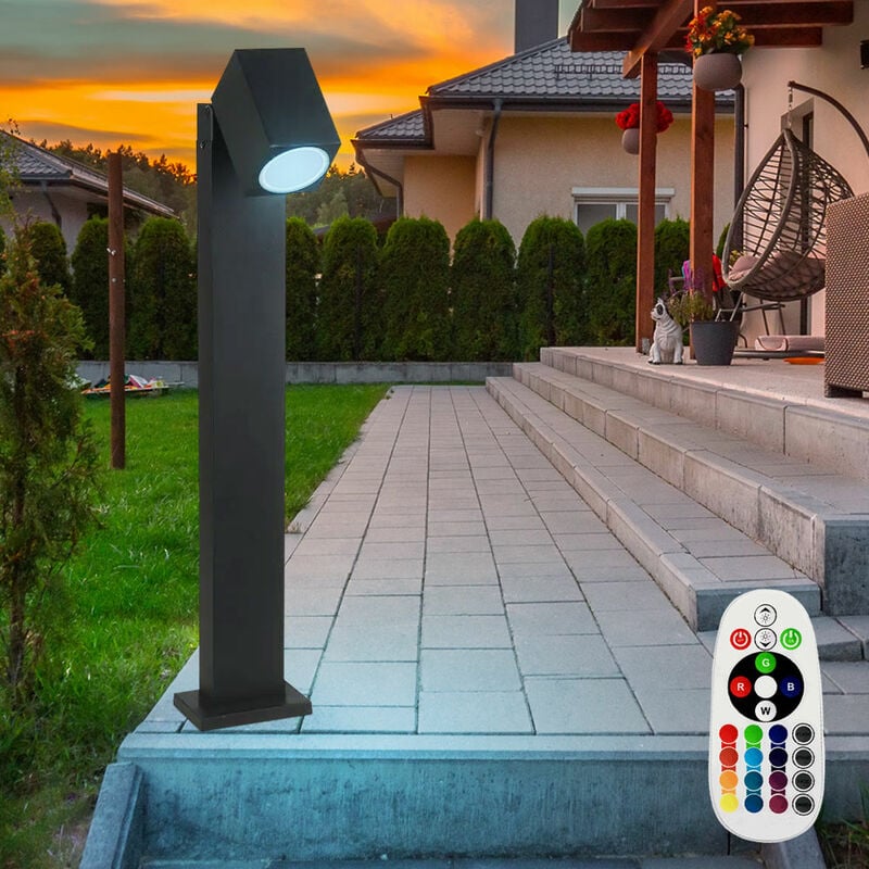 

Lámpara de pie para exteriores LED RGB GARDEN, regulable, lámpara de pie, control remoto, foco giratorio