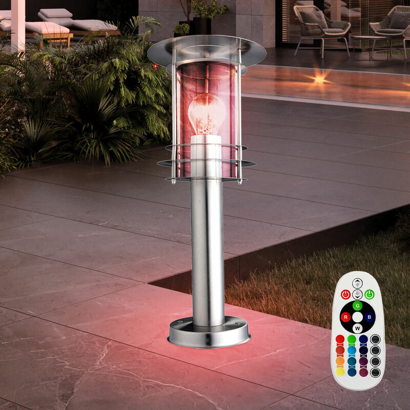 

Lámpara de pie para exteriores, camino de jardín, lámpara de patio con control remoto, regulable en un juego que incluye bombillas LED RGB