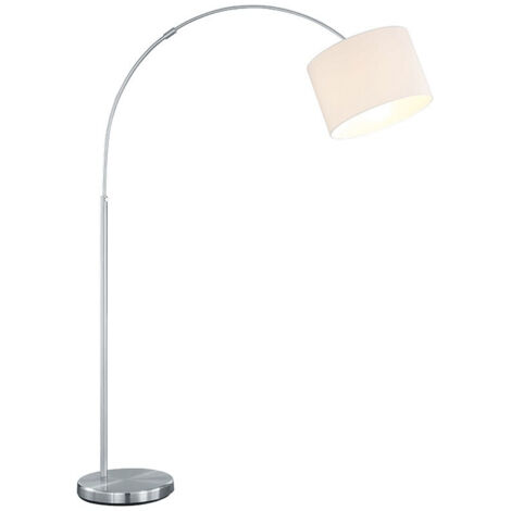 Lámpara de Pie Arched Hotel 1xE27 Pantalla Níquel Tejido Blanco Trio Lighting