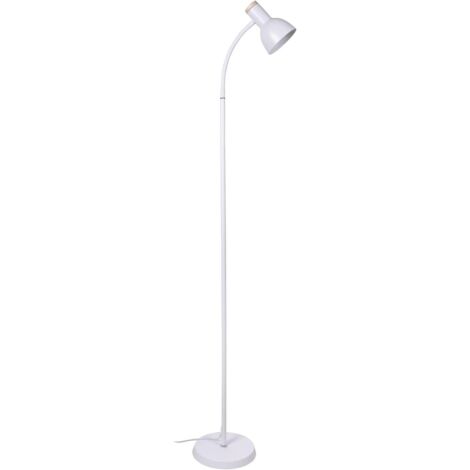 Lámpara de Pie ARGOS 1xE27 Al.155xD.22cm Blanco/Madera