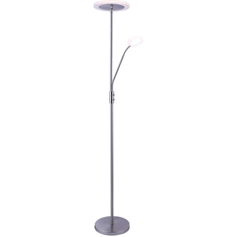 Lámpara de Pie BAYANI 28W+6W LED 3000-6500K niquel