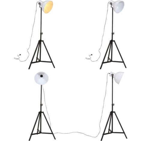 Lámpara de pie blanco 25 W E27 61x61x90/150 cm - Iluminación industrial - Lámpara de salón
