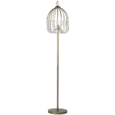 Lampara De Pie Bolas Metal Madera 34X35X170 Cm