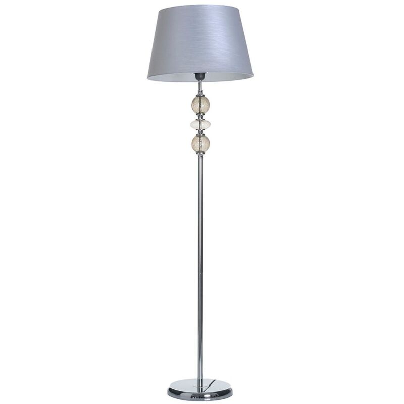 

Lámpara de pie clásica de metal plateada de 40x144 cm