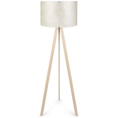 WELLHOME Lámpara de pie con 70% MDF / 30% PVC FABRIC color Beige Crudo