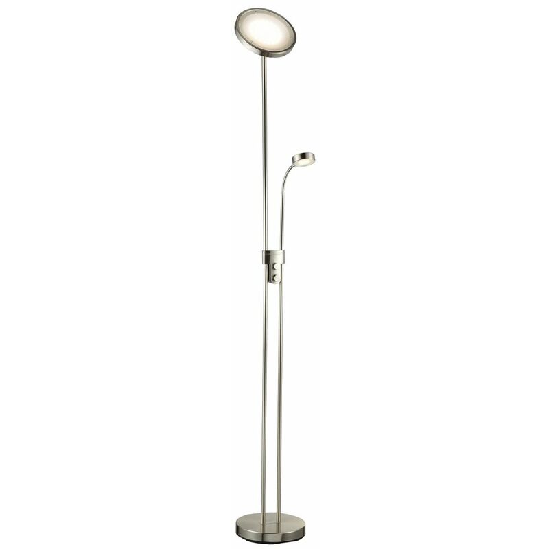 

Lámpara de pie con interruptor de cable y pie I Lámpara de lectura 21W I Altura 1800 mm I Luz blanco cálido I Brazo giratorio I 230 V