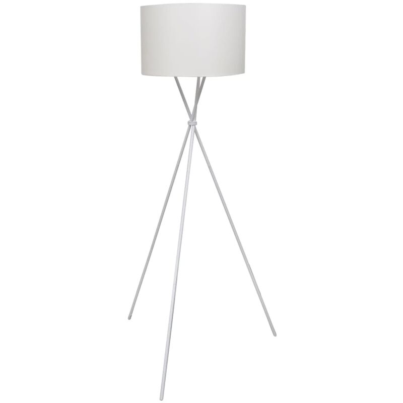

Lámpara de pie con pantalla y soporte blanco