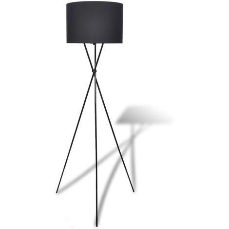 Lámpara de pie con pantalla y soporte negra vidaXL
