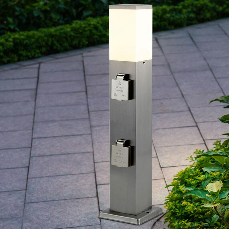 

Lámpara de pie con portalámparas Luz exterior con portalámparas Lámpara de jardín con portalámparas, acero inoxidable negro, 1x E27, L x Al 12,5x53