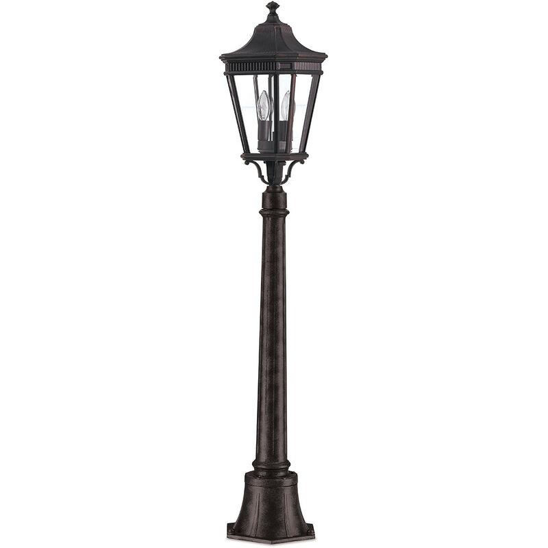 

Linterna de poste exterior mediana 2 ligera Bronce griego IP44, E14 - Elstead