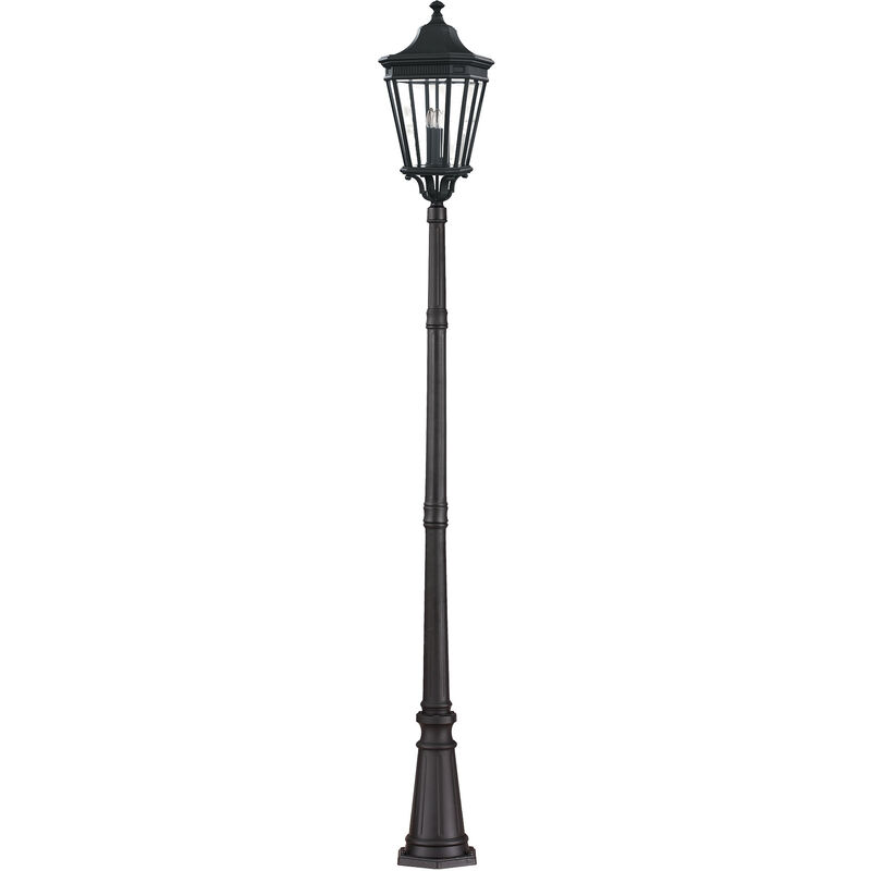 

Cotswold Lane - Farolillo exterior grande de 3 luces, negro, IP44, E14 - Elstead