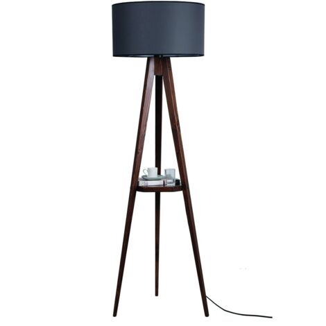 Lámpara de pie de madera Model 1 gris antracita