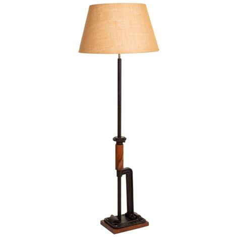 Lámpara de pie de madera y metal 47x47x140