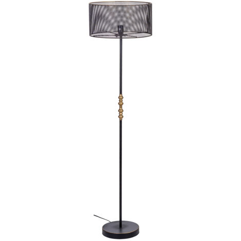 Lámpara de pie de metal negro 39.5x39.5x139/152.5h cm