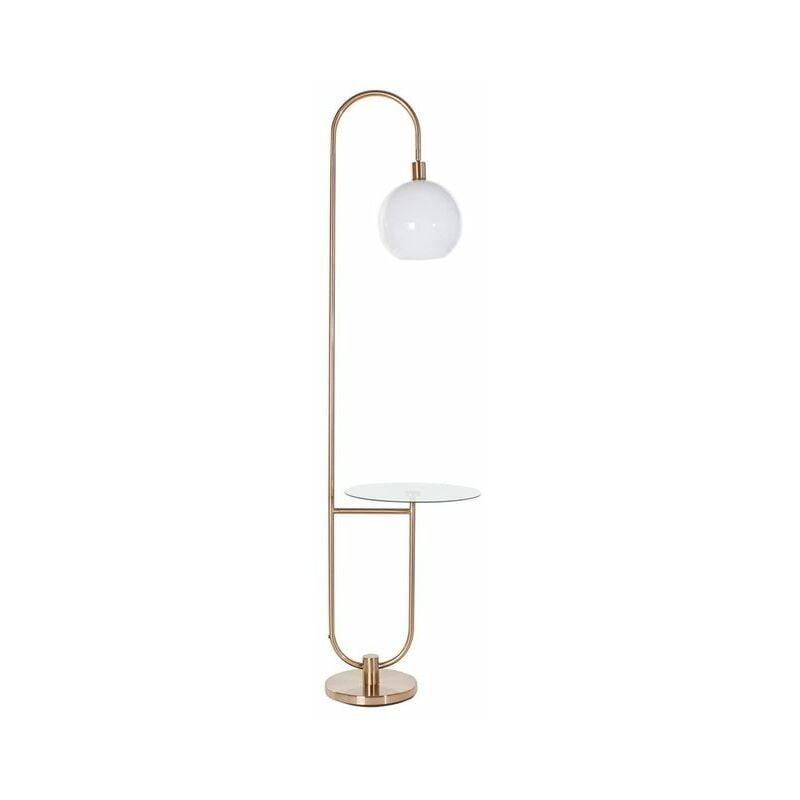 

Lámpara de Pie DKD Home Decor Mesa Blanco Metal Cristal Dorado (46 x 40.5 x 180 cm)
