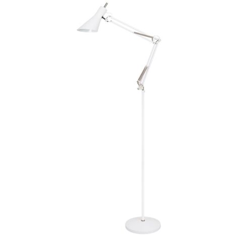 LAMPARA DE PIE E27 BLANCO NICKEL