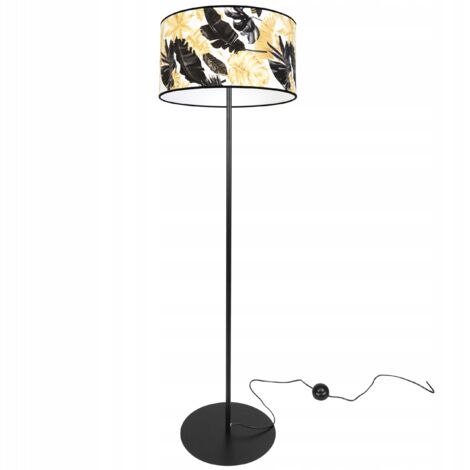 LÁMPARA DE PIE ELEGANTE, PANTALLA FLOR DORADA, LED