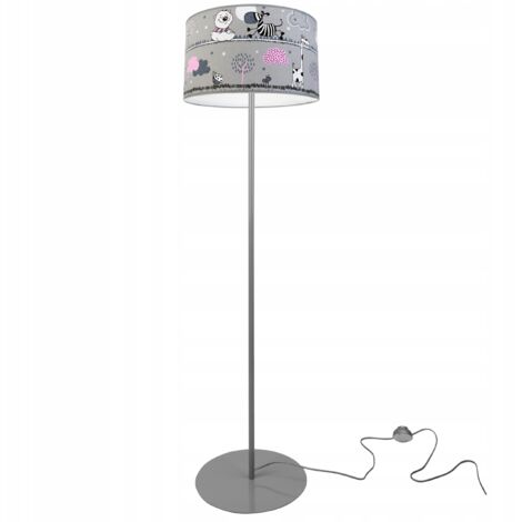 LÁMPARA DE PIE INFANTIL LOFT, PANTALLA, ESTAMPADO, LED