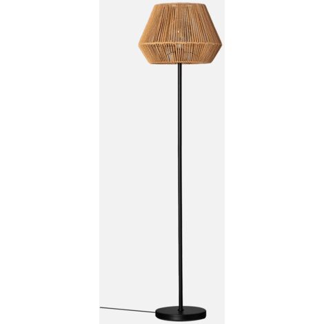 Lámpara de pie interior efecto ratán, 150cm