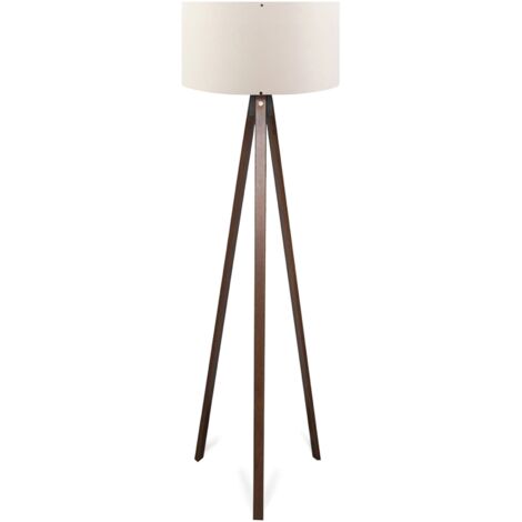 Lámpara de pie lámpara altura 140 cm E27 efecto madera / crema 030007291