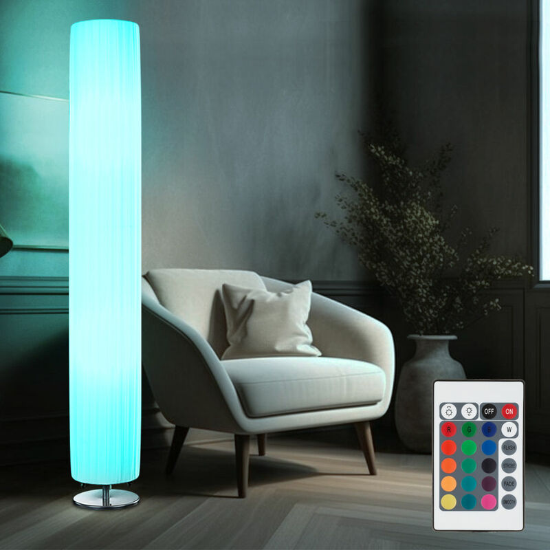 

Lámpara de pie con iluminación textil, lámpara de pie con control remoto en un juego que incluye bombillas LED RGB