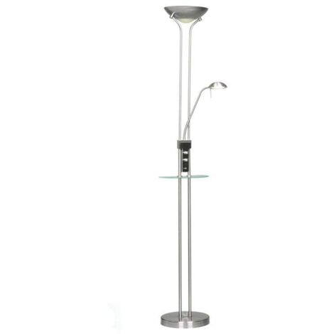 Lámpara de pie LED con USB Alari níquel