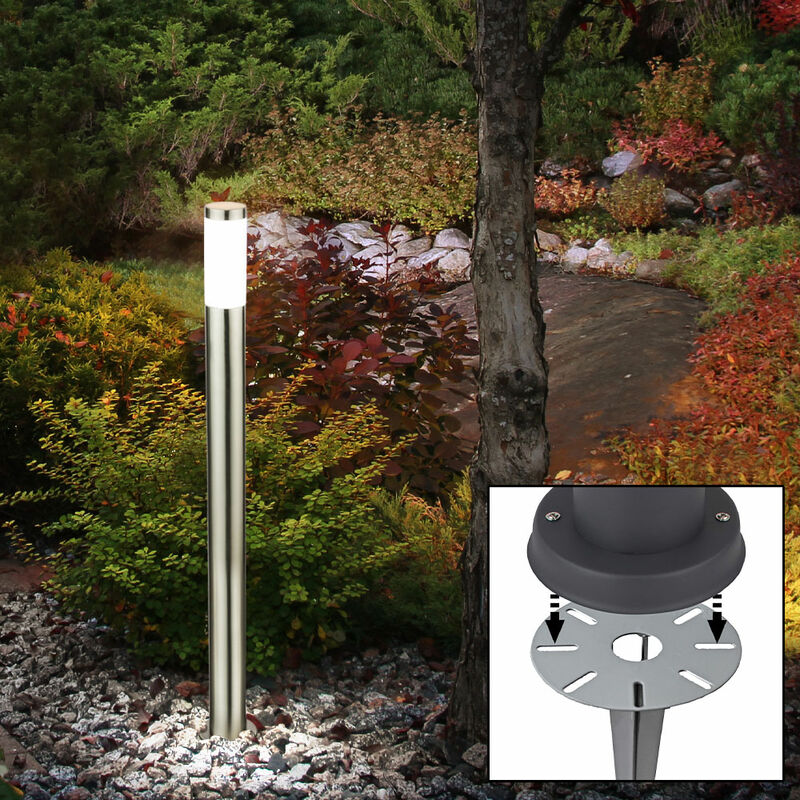 

Lámpara de pie LED jardín camino enchufe iluminación terrazas acero inoxidable lámpara de pie al aire libre tierra tierra spit