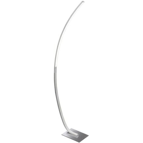 Lámpara de pie led modelo Aldo acabado niquel satinado 146 cm(alto)18 cm(ancho)41 cm(largo)