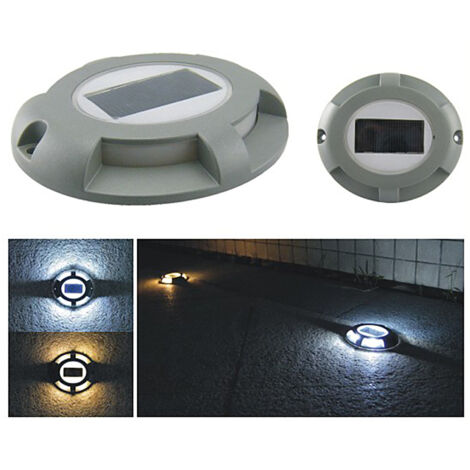 Lámpara de pie LED para exteriores, 4 luces, 15,7 cm de altura, aluminio, con función de encendido/apagado automático, resistente al agua e inalámbrica, para jardín, entrada de vehículos y patio.