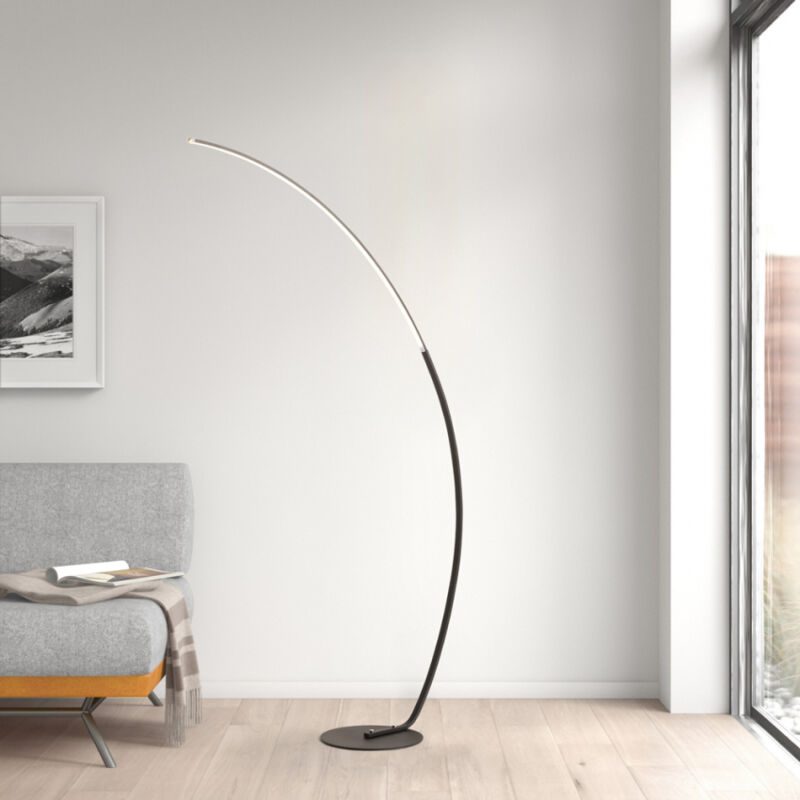 

Lámpara de pie LED para salón diseño de arco minimalista moderno Rigel | Color: Negro