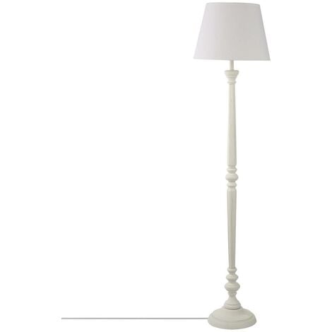 Lámpara de pie 'Leo' blanco - madera A. 153 cm - Atmosphera créateur d'intérieur