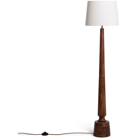 Lámpara de Pie Madera Kehna ILUZZIA Blanco