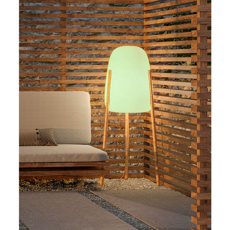 

Lámpara de pie madera 145cm In&Out para exterior e interior por cable de yute - Moovere