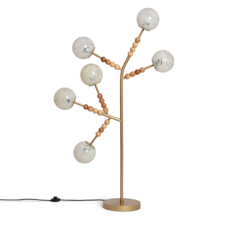 Lámpara de Pie Metal Cristal Routi  ILUZZIA Dorado