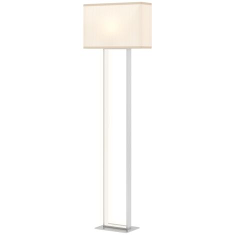 Lámpara de pie moderna, 3 modos, interruptor de pie, brillo ajustable, aspecto lino, blanco