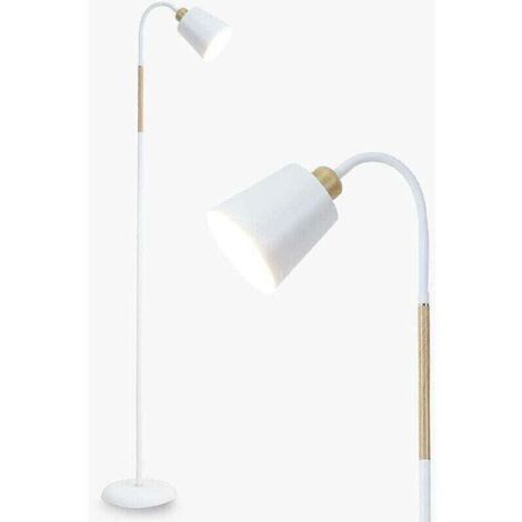 Lámpara de pie moderna de metal blanco – Anten VILI, 159 cm de altura, casquillo E27 (60 W), regulable para salón.