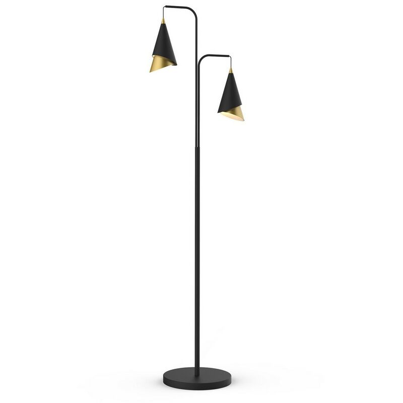 

Italux Raalto - Lámpara de pie LED moderna negro, dorado, blanco cálido 3000K 518lm