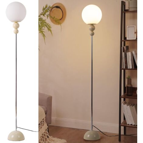 Lámpara de pie multibola metal crema esfera blanca E27