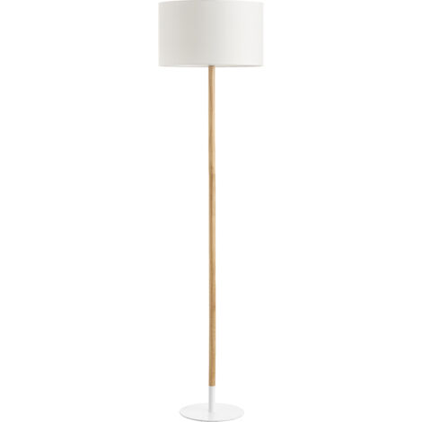 Lámpara de pie NOELIA blanco+madera